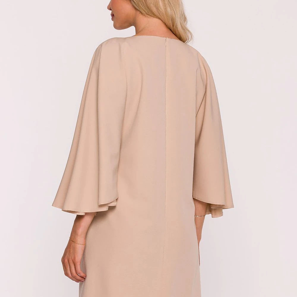 Trapeze Dress with Bat Sleeves