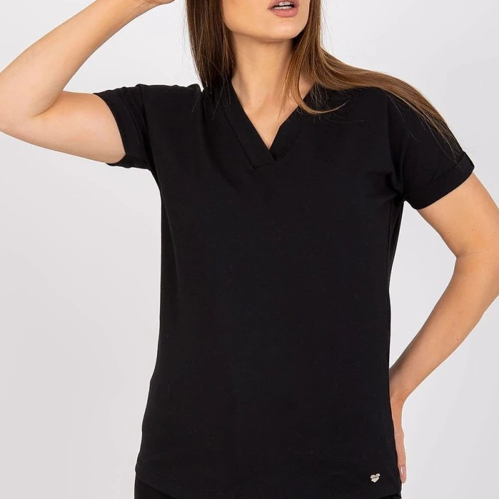 Cotton T-shirt Short Sleeve Simple Cut