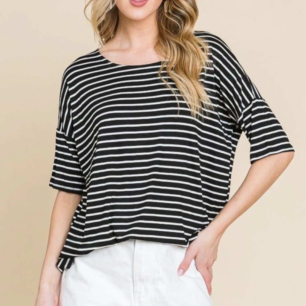 Striped Round Neck T-Shirt
