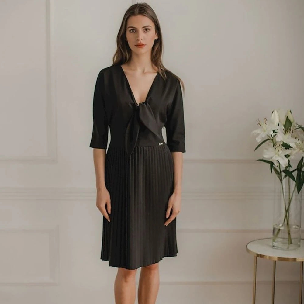 Midi Cocktail Dress with Kimono Sleeve