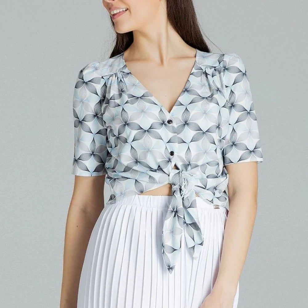 Short Sleeve Heart Neck Shirt
