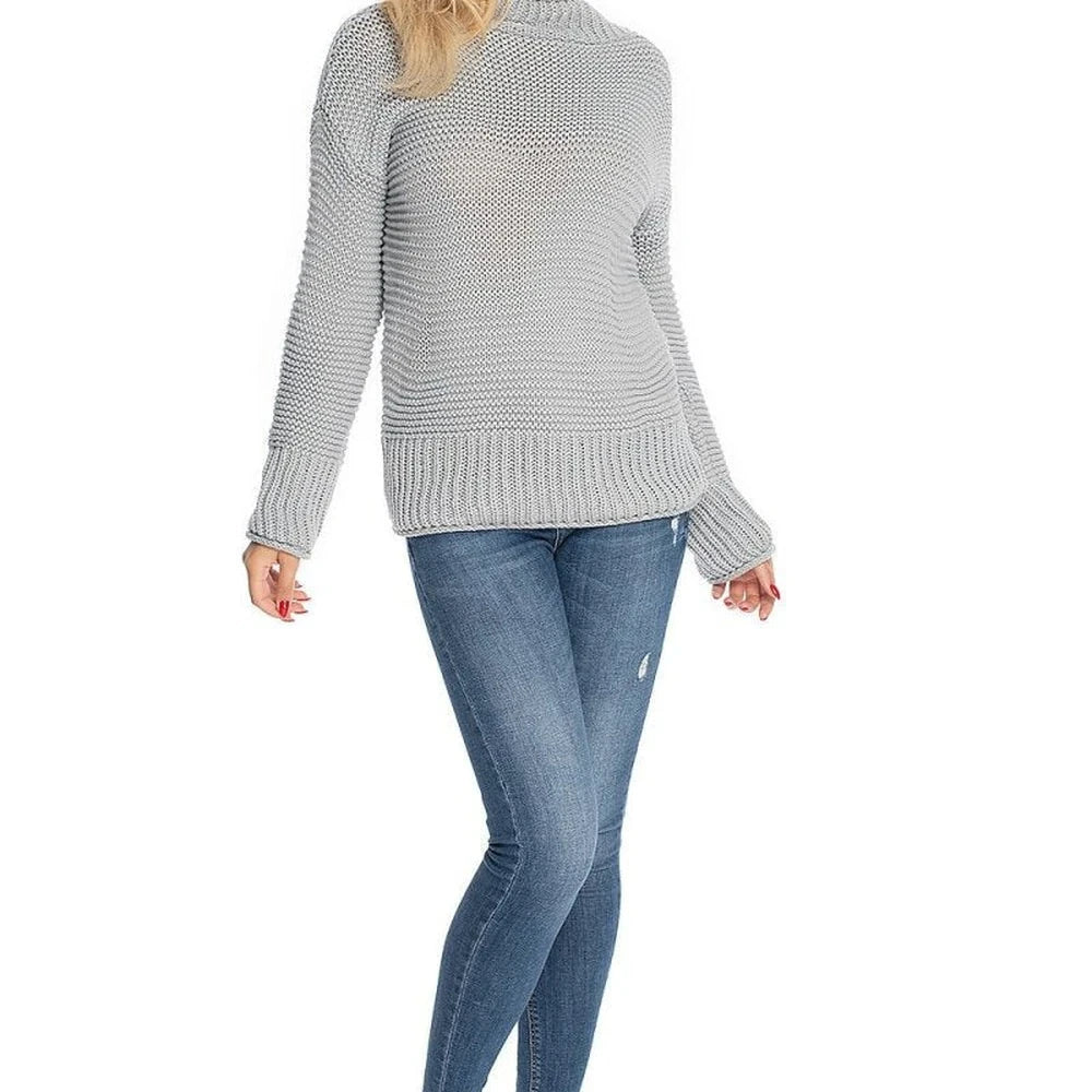 Loose Sleeve Stand Collar Sweater