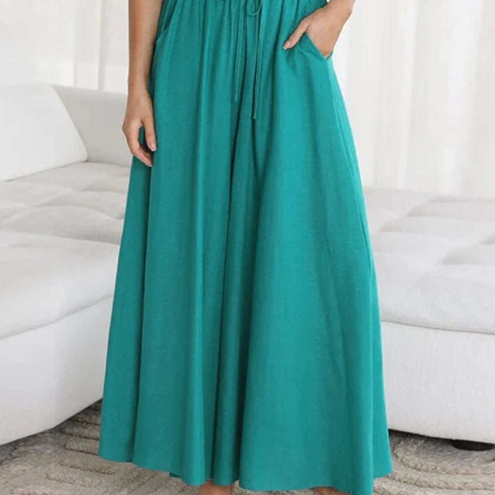 Wide Leg Drawstring Waist Pants