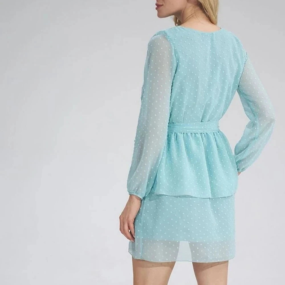 Chiffon Day Dress with Belt