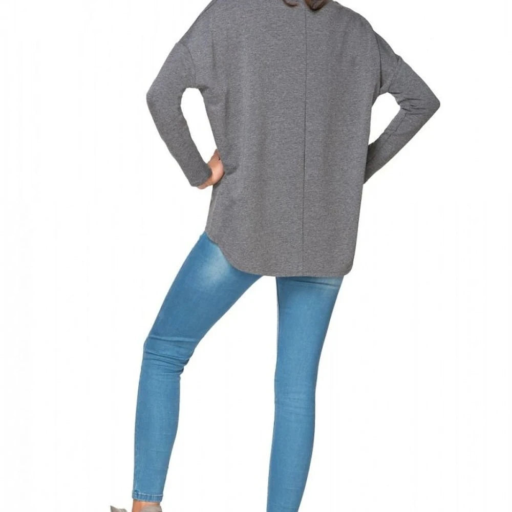 Red Cotton Knit Wide Kimono Sweatshirt