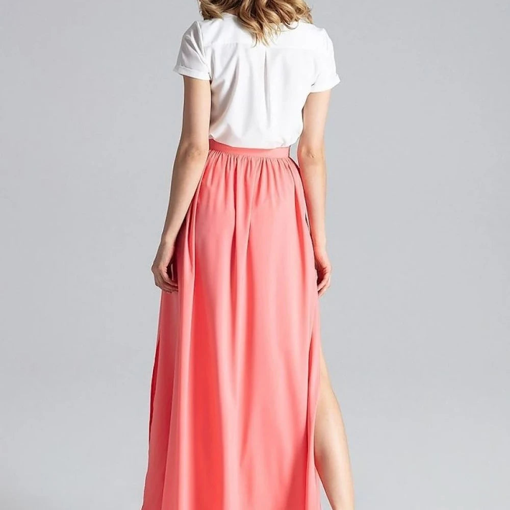 Women's Long Wide Skirt with Side Slits