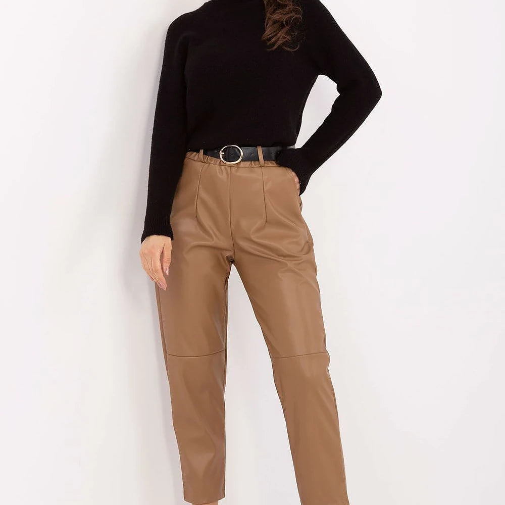 Women's Faux Leather Tapered Pants