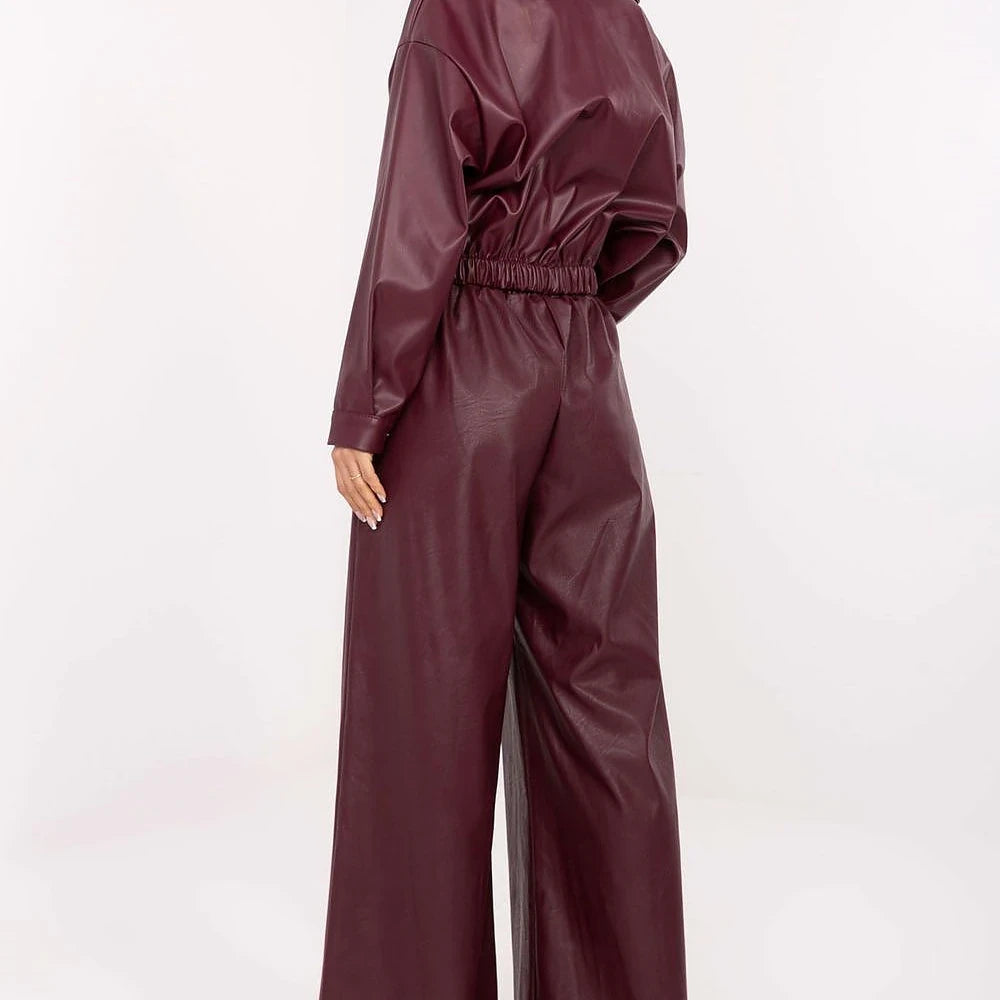 Women's Wide-Leg Faux Leather Trousers