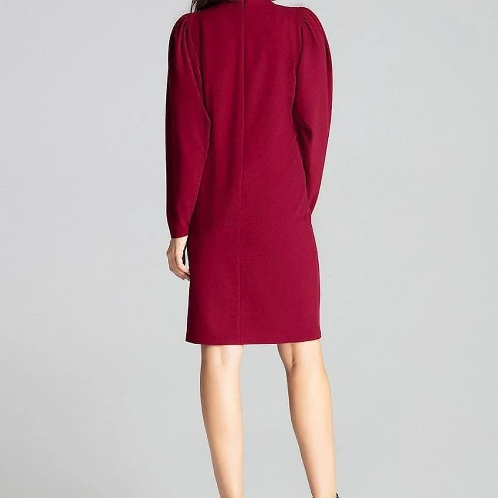 Fitted Midi Dress with Turtleneck