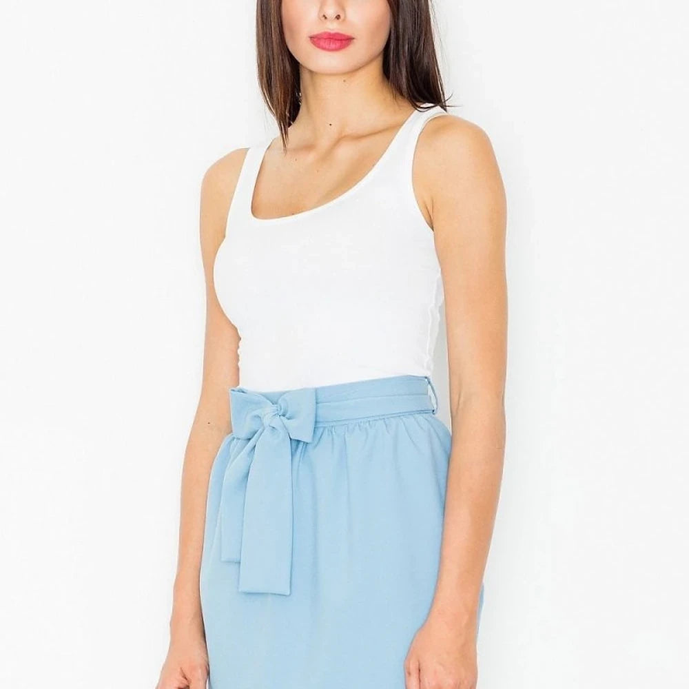 Pencil Skirt with Waist Tie - Green