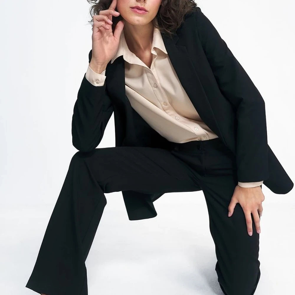 Elegant Lined Blazer Jacket
