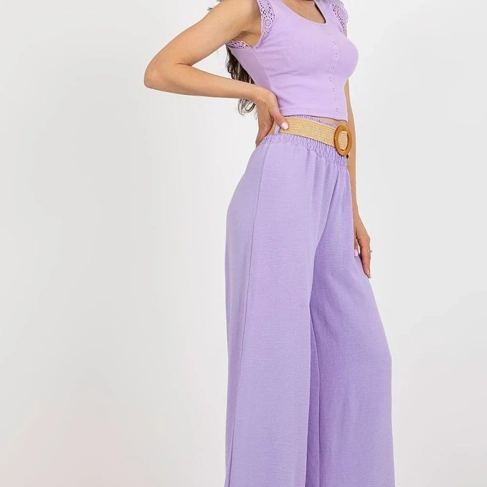 Women's Wide Leg High Rise Trousers