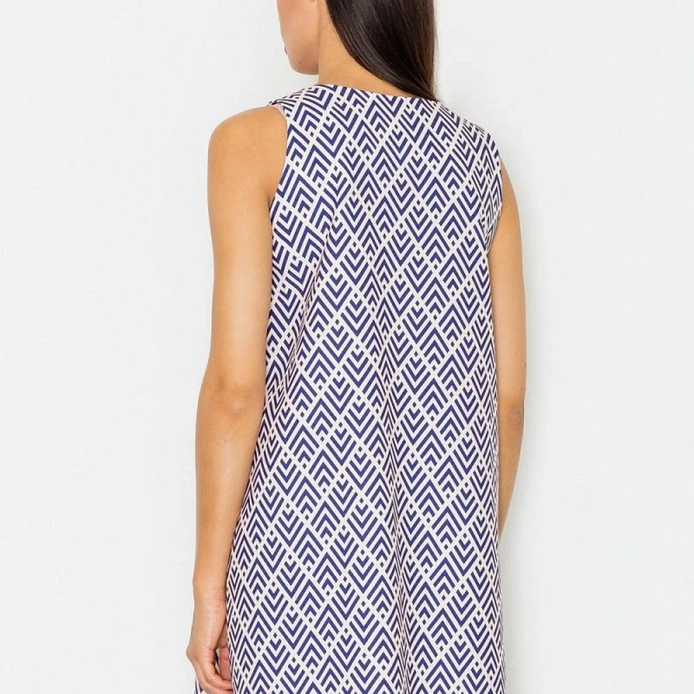 Simple Sleeveless Flared Dress for Daywear