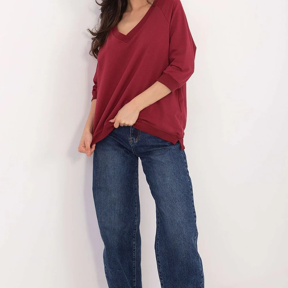Loose Fit Sweatshirt - Cotton Spandex Blend