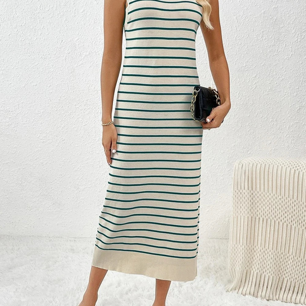 Round Neck Midi Knit Dress