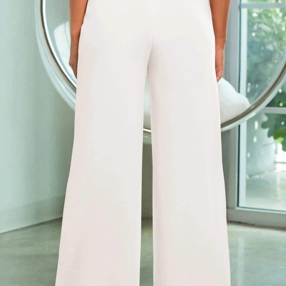 Drawstring Wide Leg Pants with Pockets