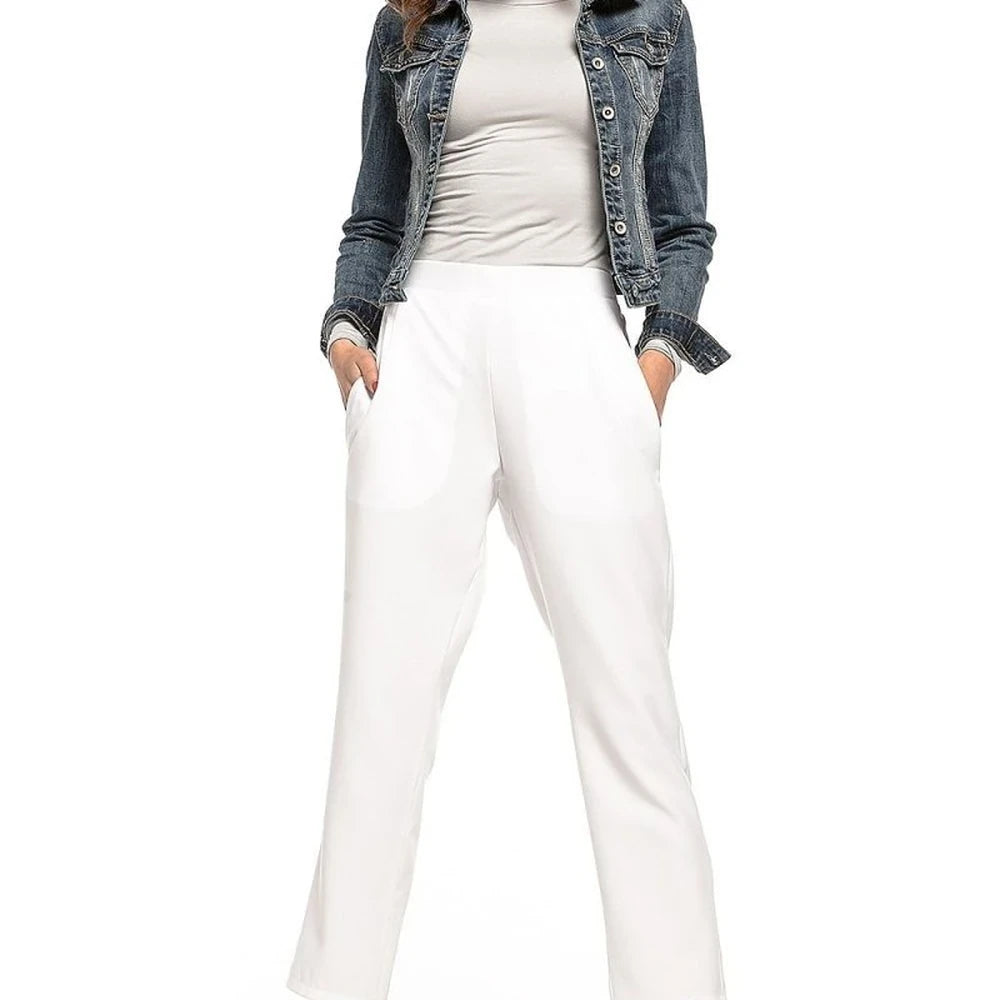 Women's Cigarette Trousers with Elastic Waist