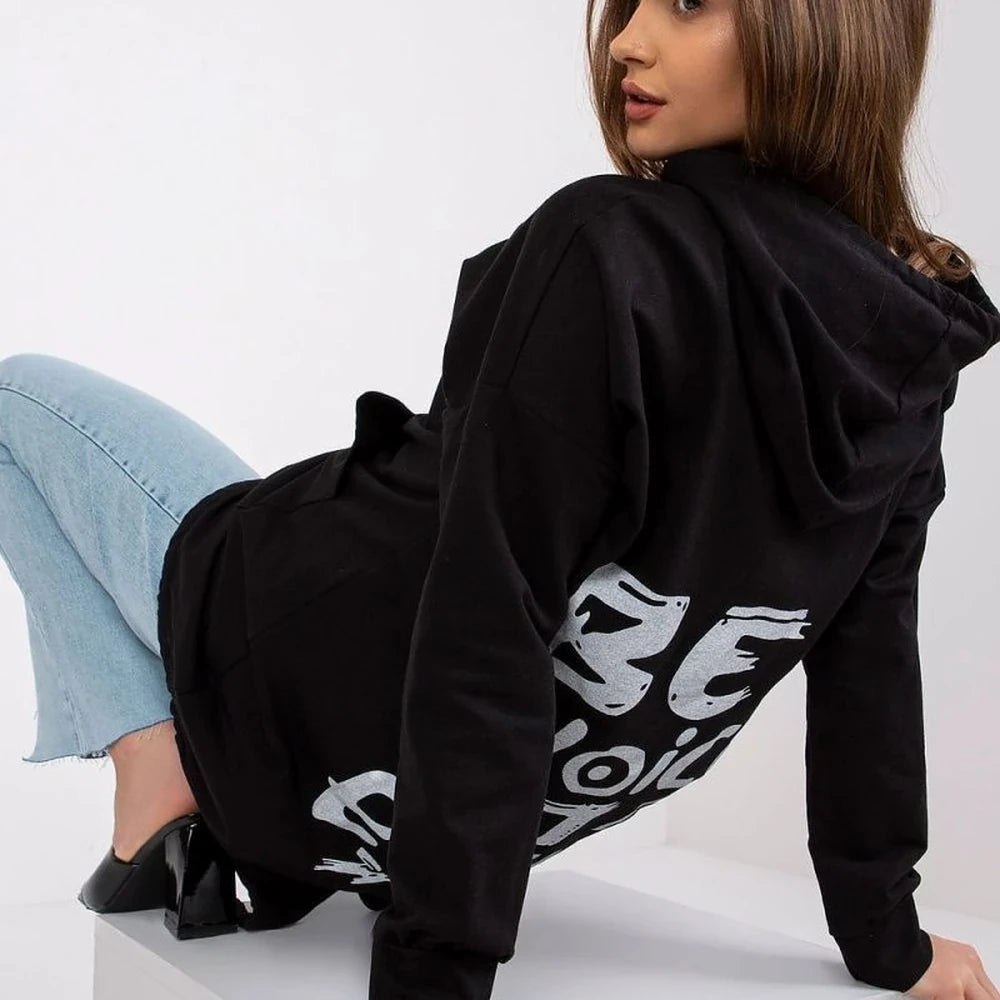 Extended Cut Hooded Sweatshirt with Kangaroo Pocket