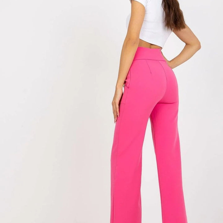 High-Waisted Trousers with Decorative Buttons