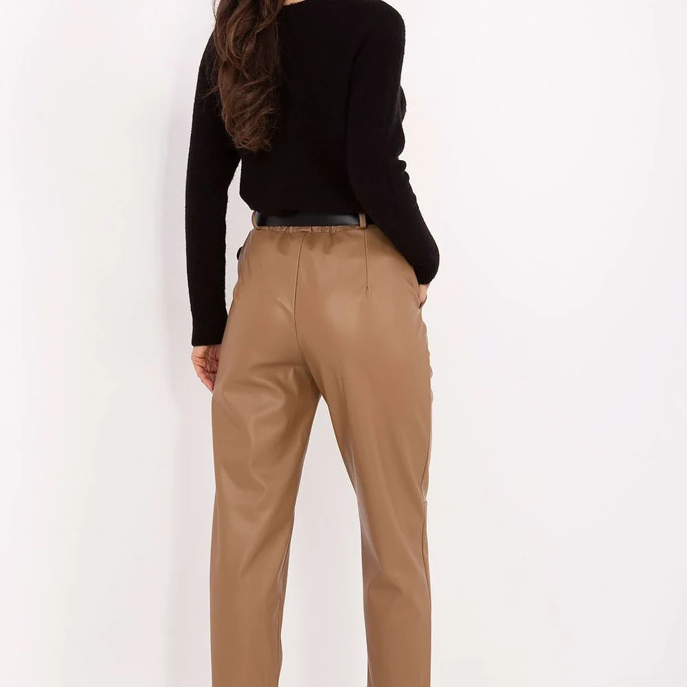 Women's Faux Leather Tapered Pants