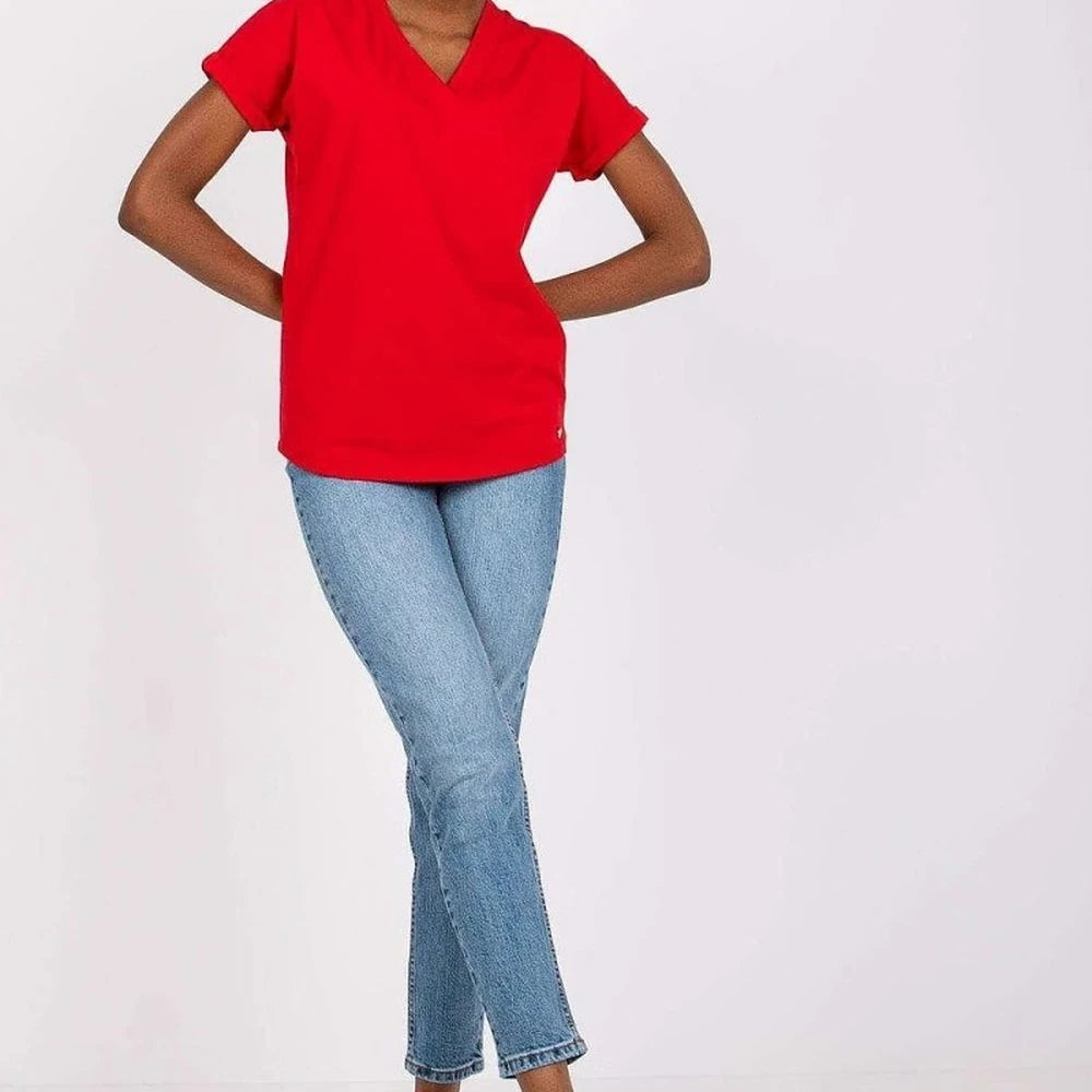 Cotton T-shirt Short Sleeve Simple Cut