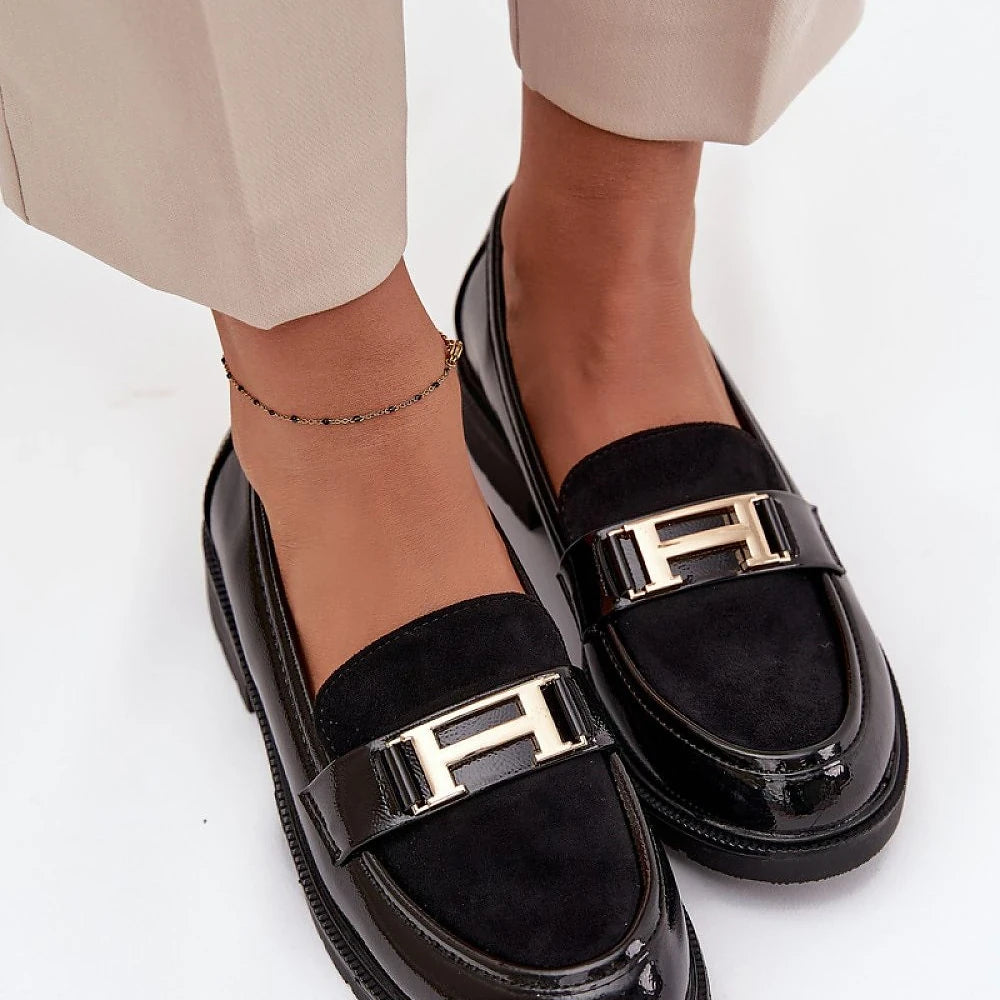 Women's Black Eco Leather Loafers