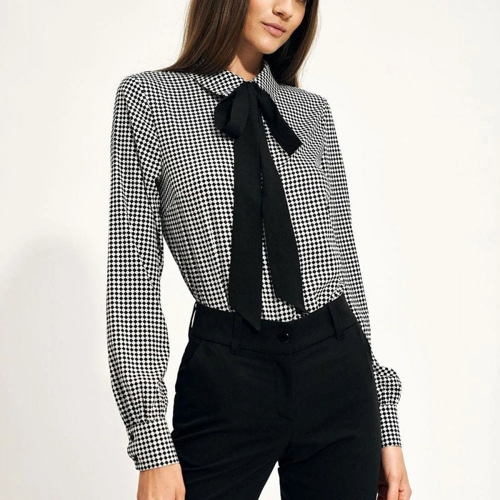 Women's Long Sleeve Bow Detail Shirt