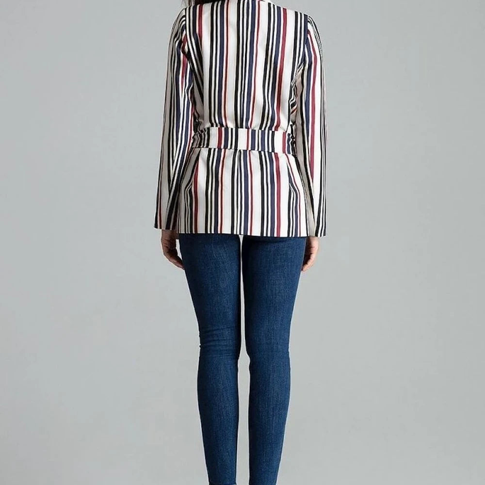Floral Print Unlined Jacket with Sash