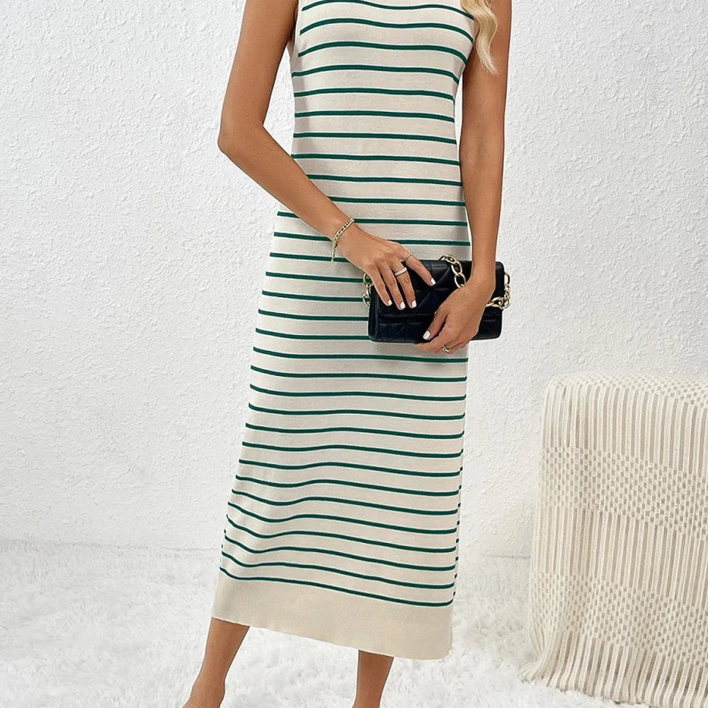 Round Neck Midi Knit Dress