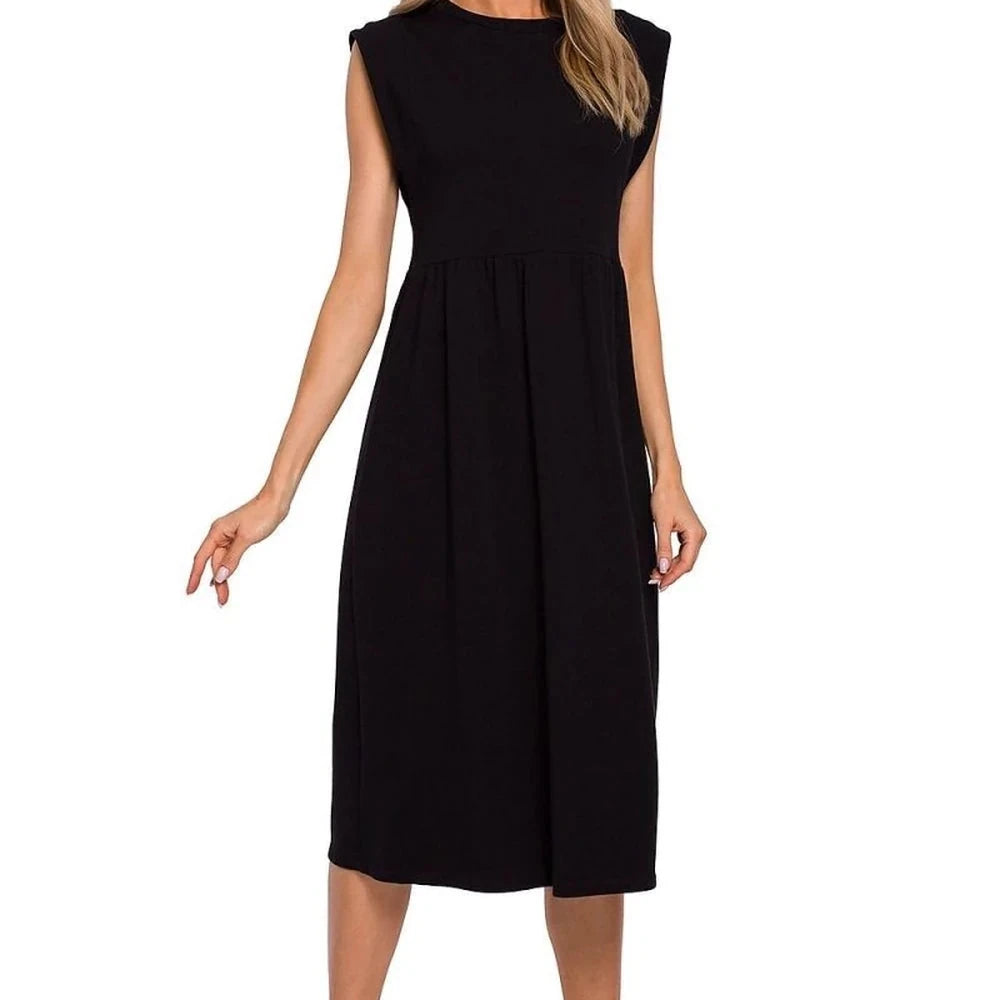 Stretchy Ribbed Knit Midi Dress