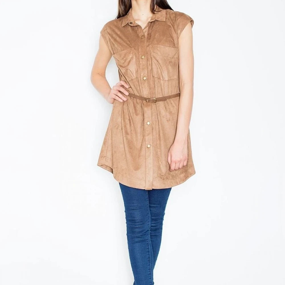 Chambray Day Dress with Button Front