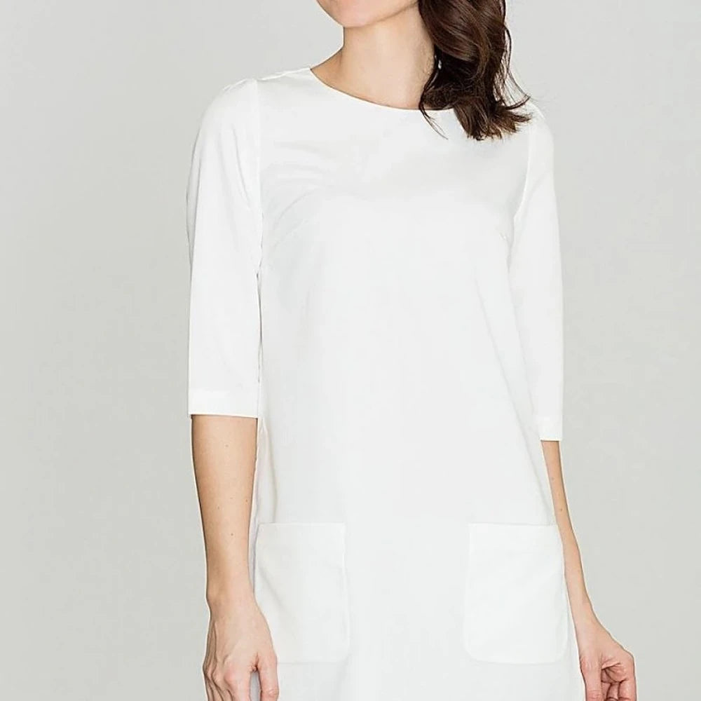 Mini Dress with Ruffled Sleeves and Pockets