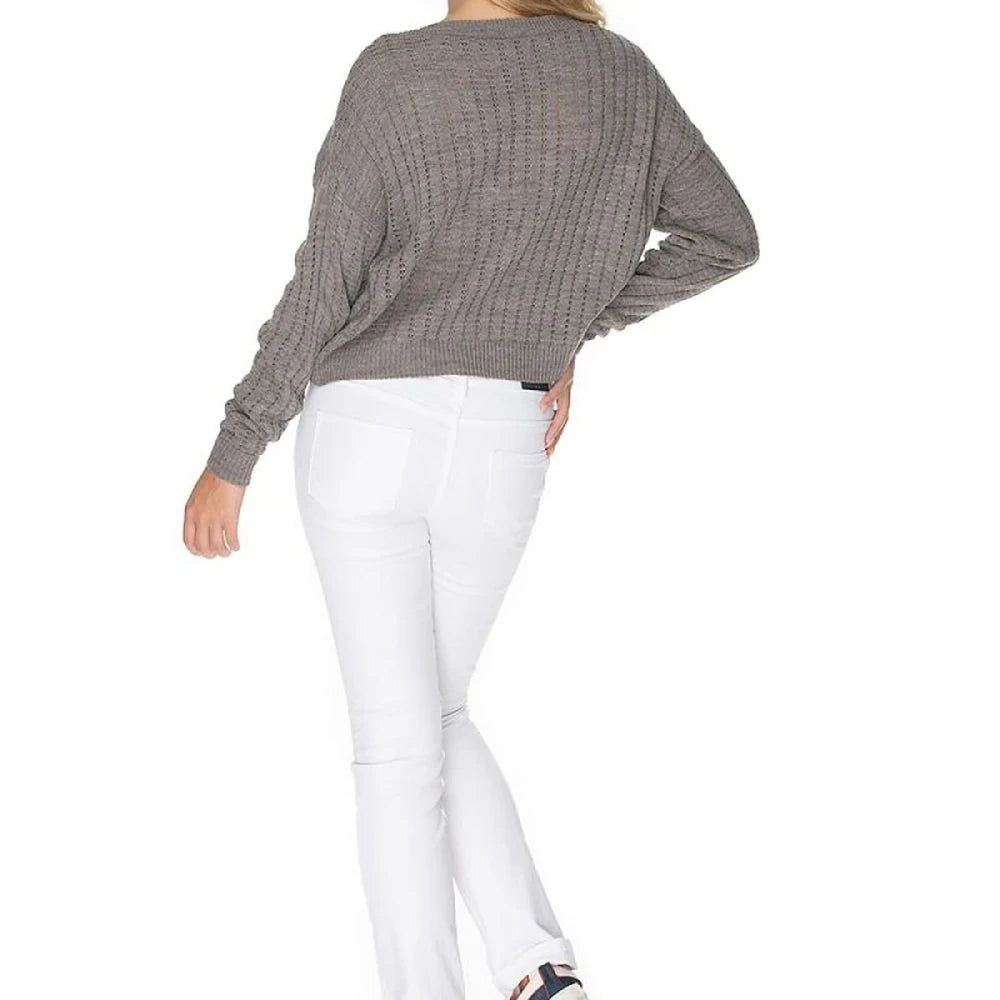 Boat Neck Knit Sweater with Long Sleeves