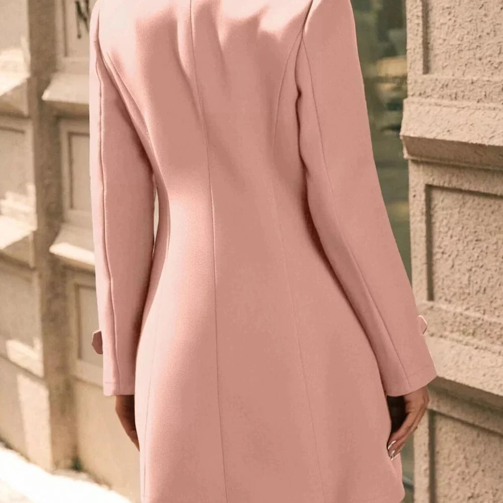 Double-Breasted Wool Blend Overcoat