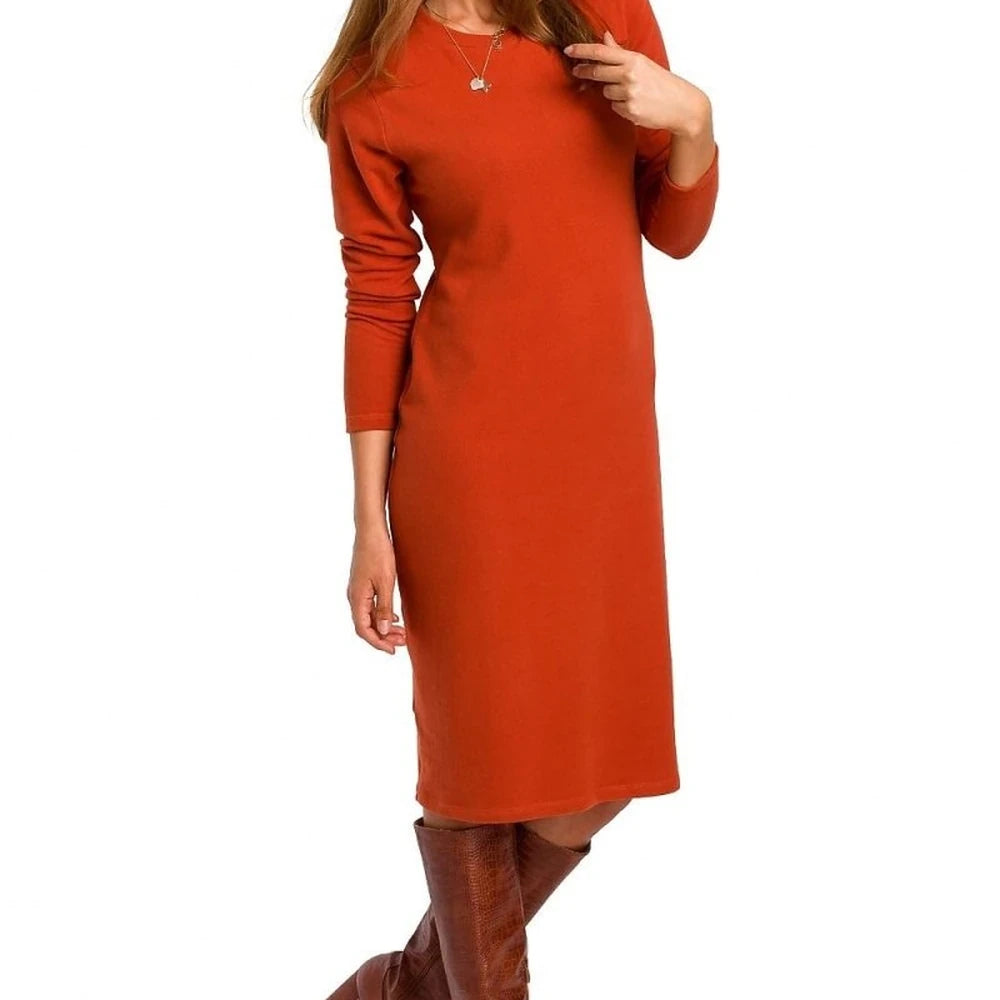Cotton Knit Midi Dress