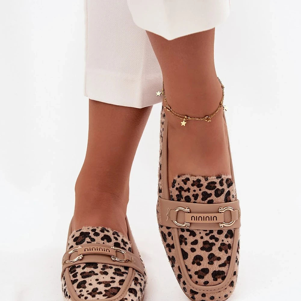 Beige Loafers with Decorative Element