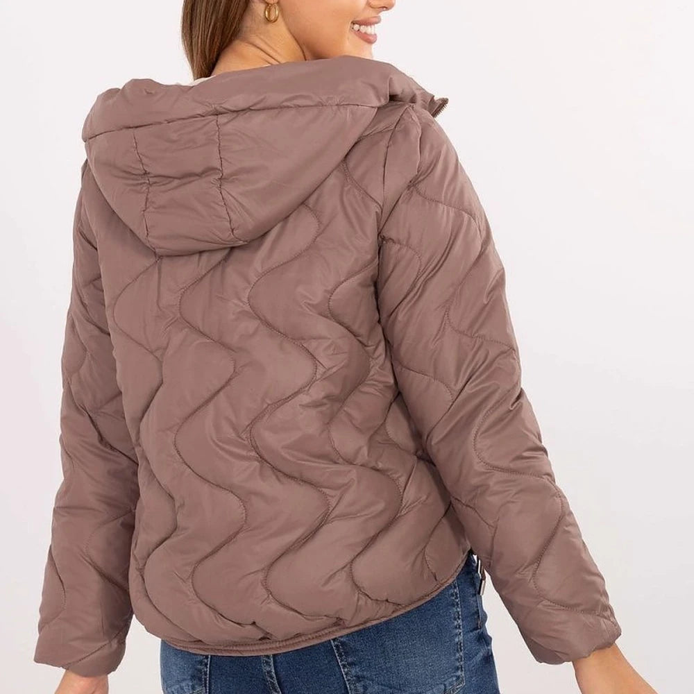 Women's Polyester Quilted Jacket with Hood