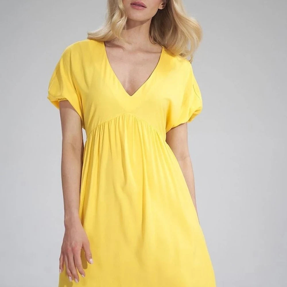 Sweetheart Neckline Buffet Sleeve Dress