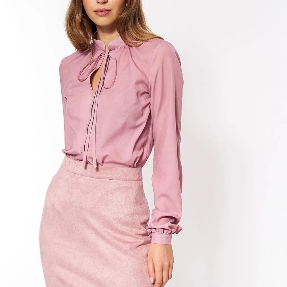 Pink Nubuck Skirt with Stretchy Fit