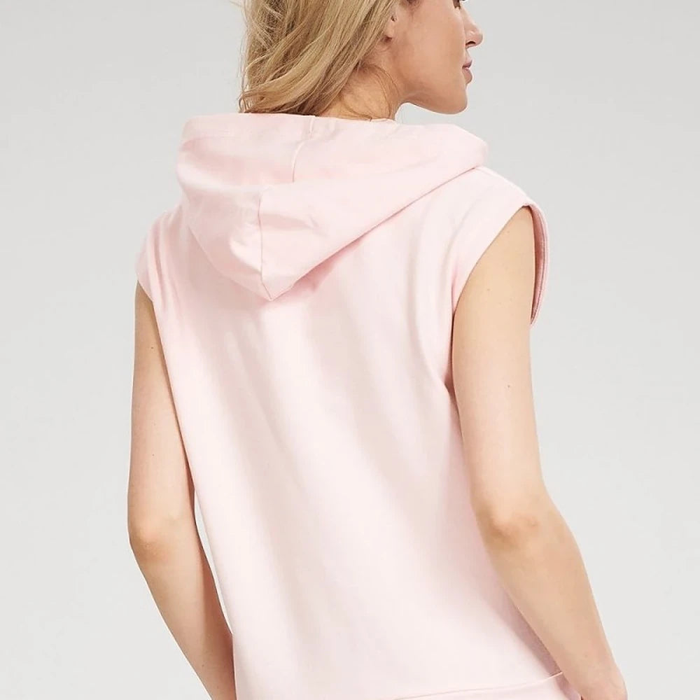 Loose Fit Cotton Spandex Hooded Sweatshirt - Yellow