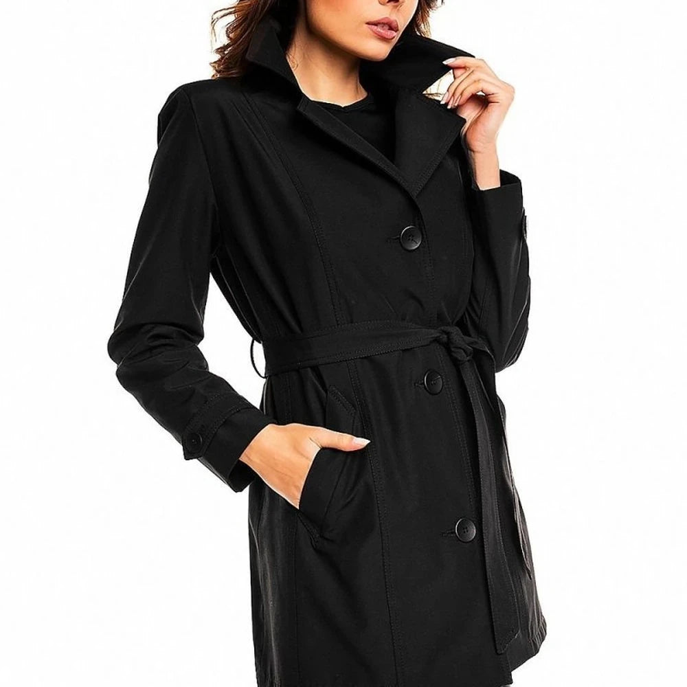 Classic Cotton Trench Coat - Beige