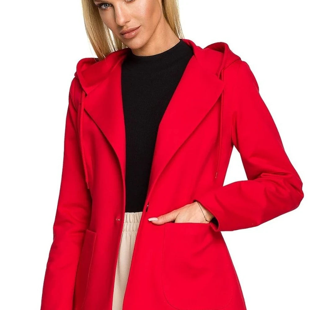 Knitted Jacket with Hood and Pockets