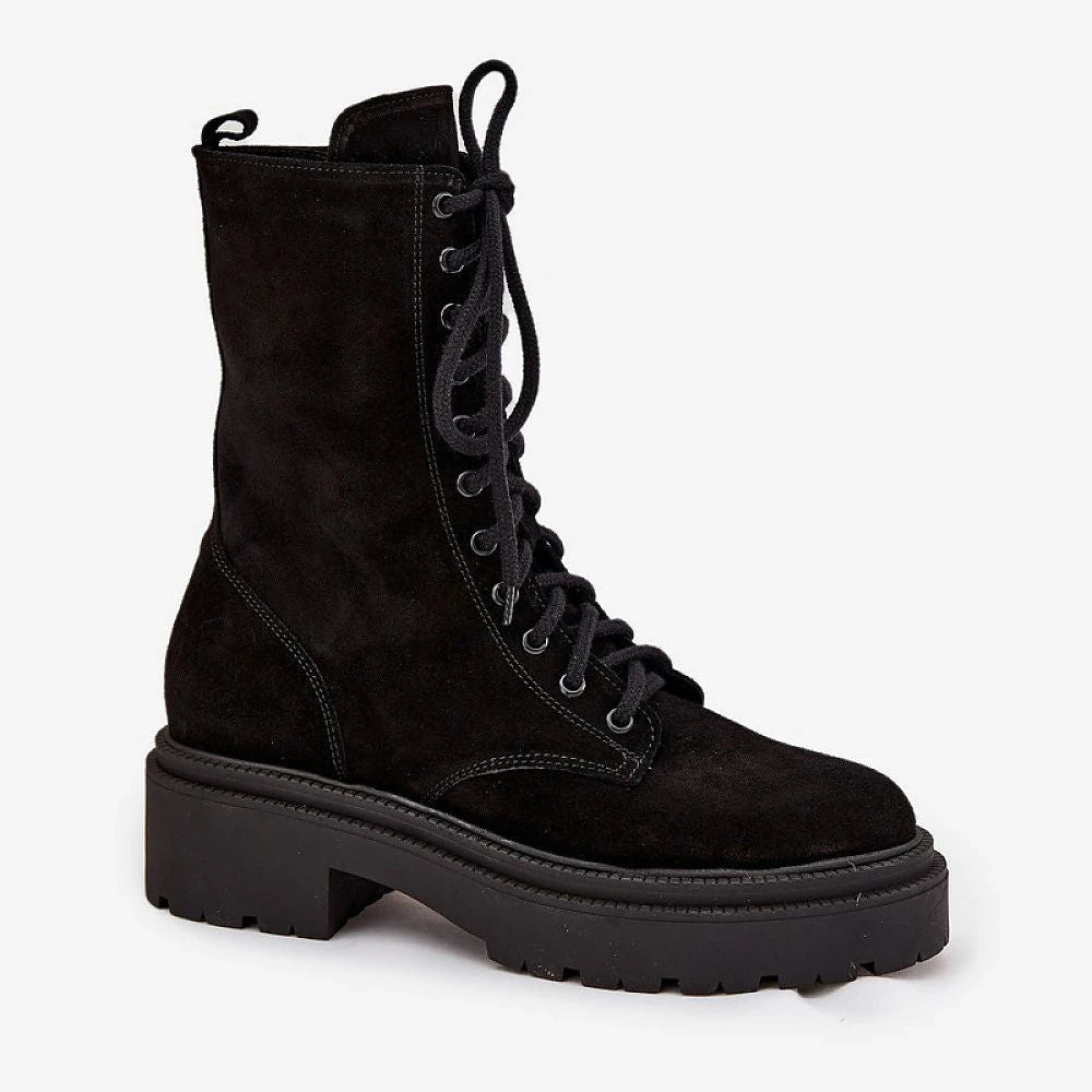Women's Suede Work Boots with Warm Lining