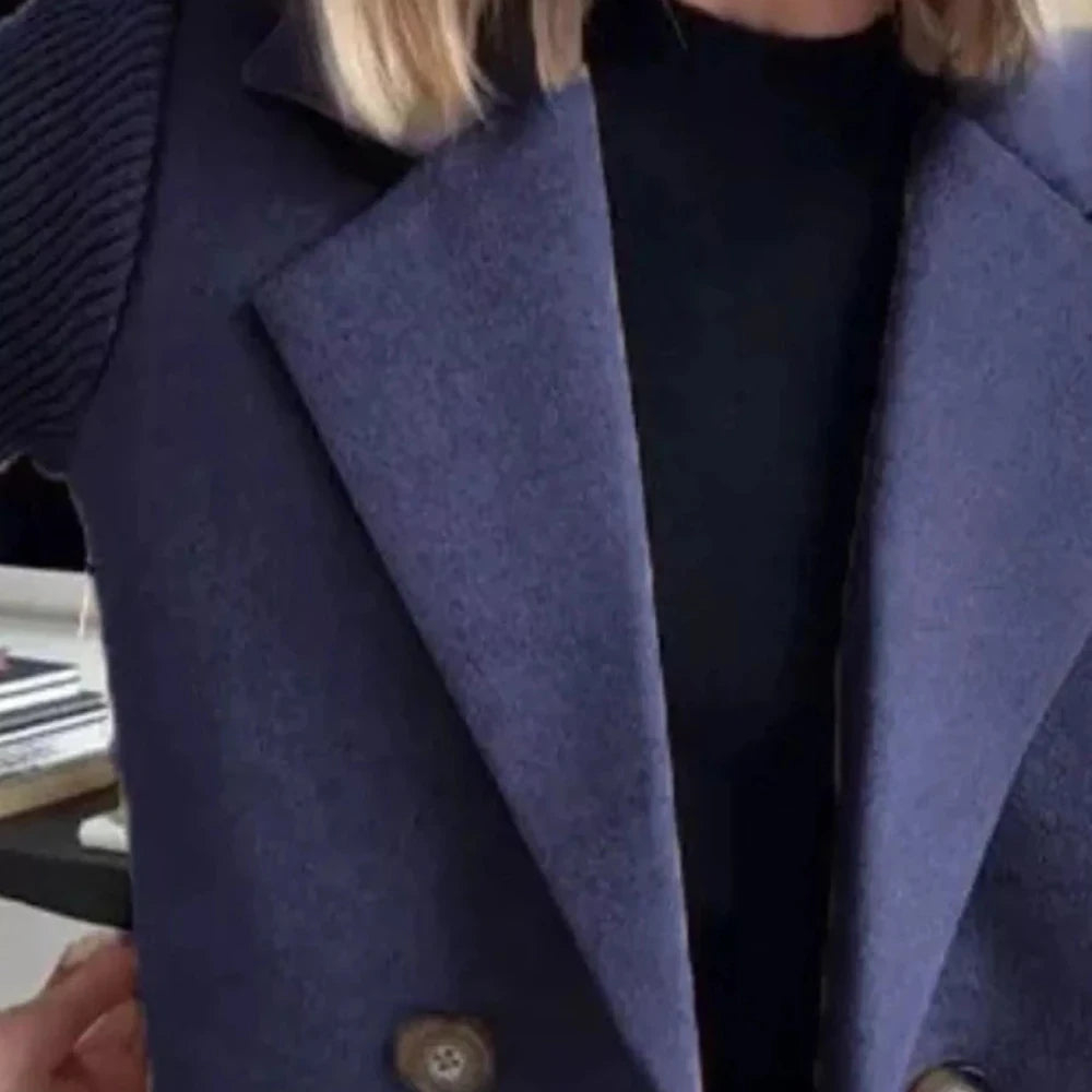 Lined Double-Breasted Knit Sleeve Outerwear