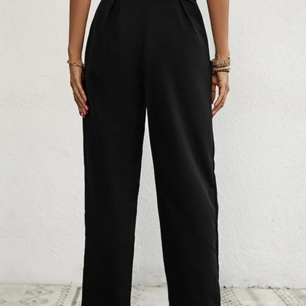 Women's Cropped Pants with Tie Waist