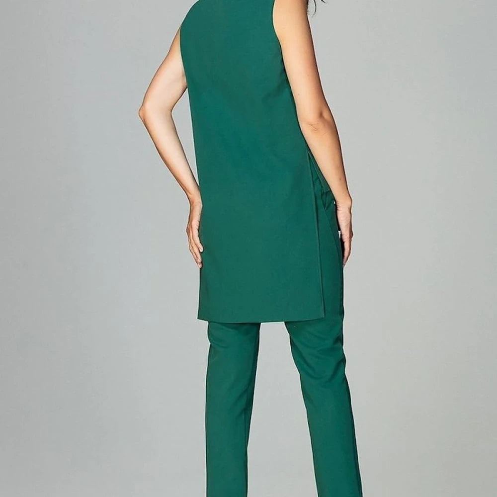 Sleeveless Blouse & Trousers Set