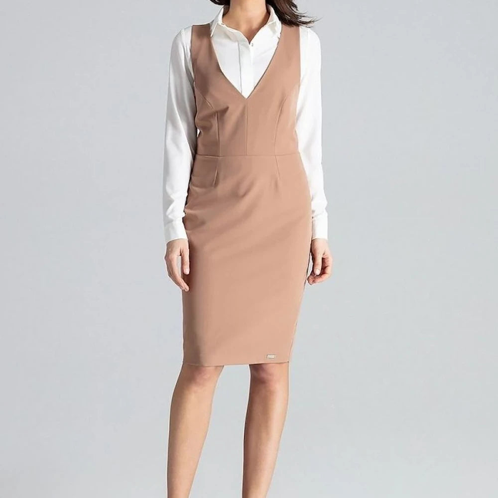 Sleeveless Midi Dress with Open Back