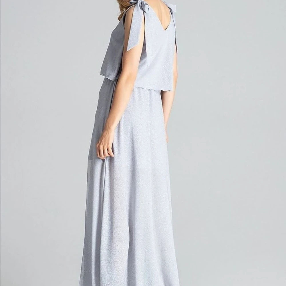 Navy Blue Sleeveless Maxi Dress with Slit