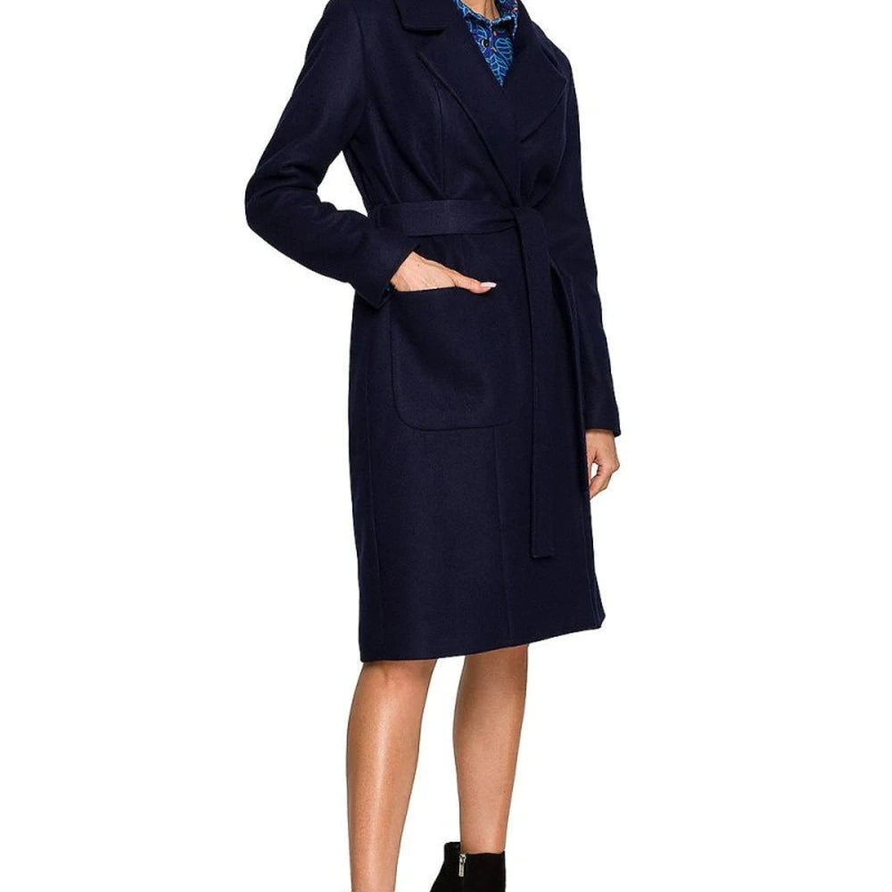 Fleece Lined Belted Coat with Pockets