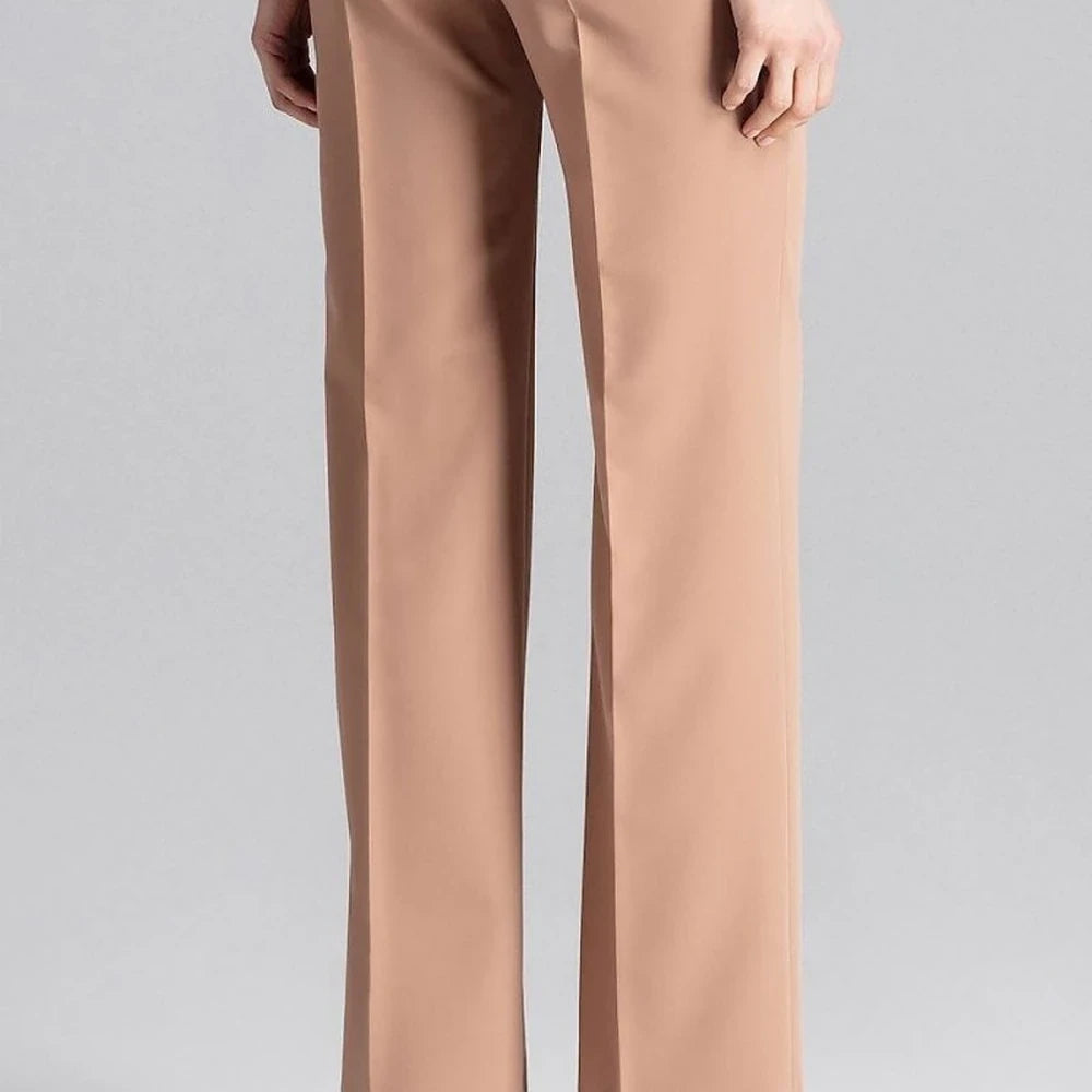 Brown & Navy Wide-Leg Trousers